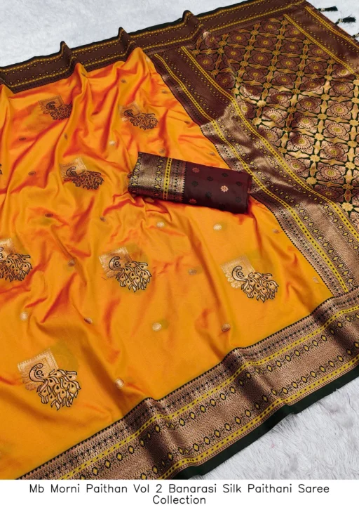 Mb Morni Paithan Vol 2 Banarasi Silk Paithani Saree Collection