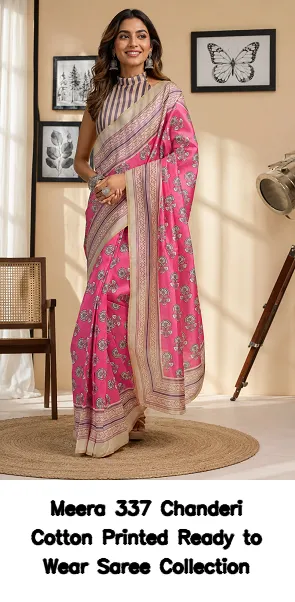 Meera 337 Chanderi Cotton Printed Ready to Wear Saree Collection - Image 2