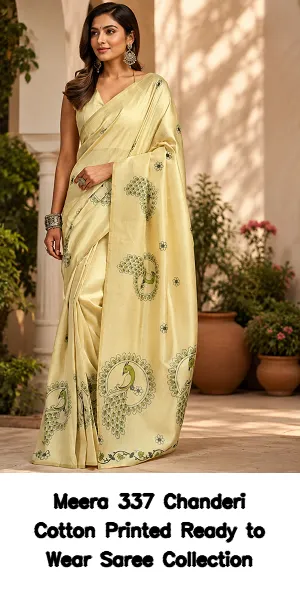 Meera 337 Chanderi Cotton Printed Ready to Wear Saree Collection - Image 5