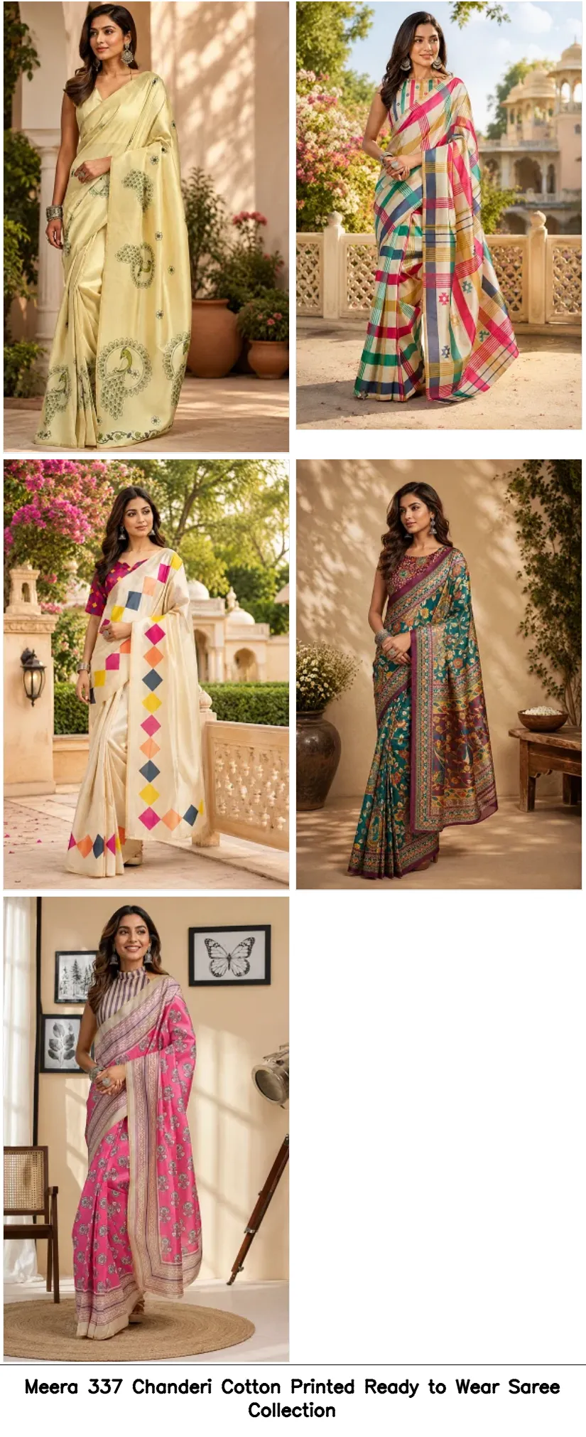 Meera 337 Chanderi Cotton Printed Ready to Wear Saree Collection - Image 6