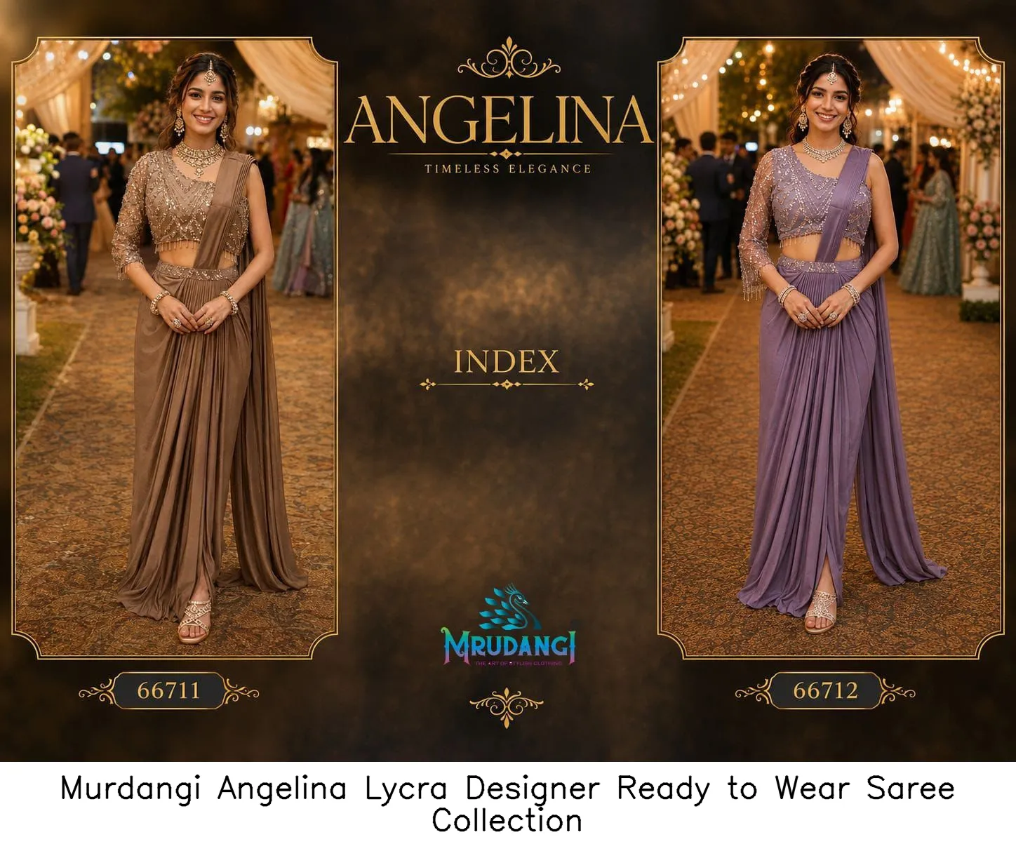 Murdangi Angelina Lycra Designer Ready to Wear Saree Collection - Image 2