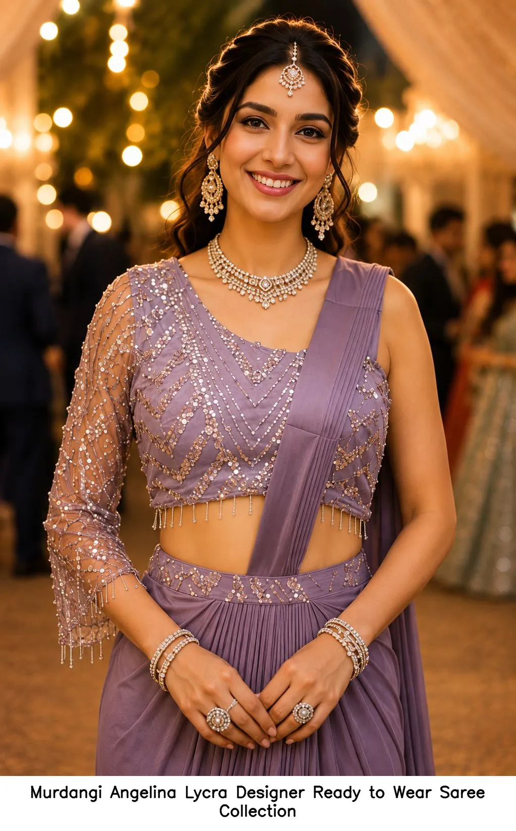 Murdangi Angelina Lycra Designer Ready to Wear Saree Collection - Image 3