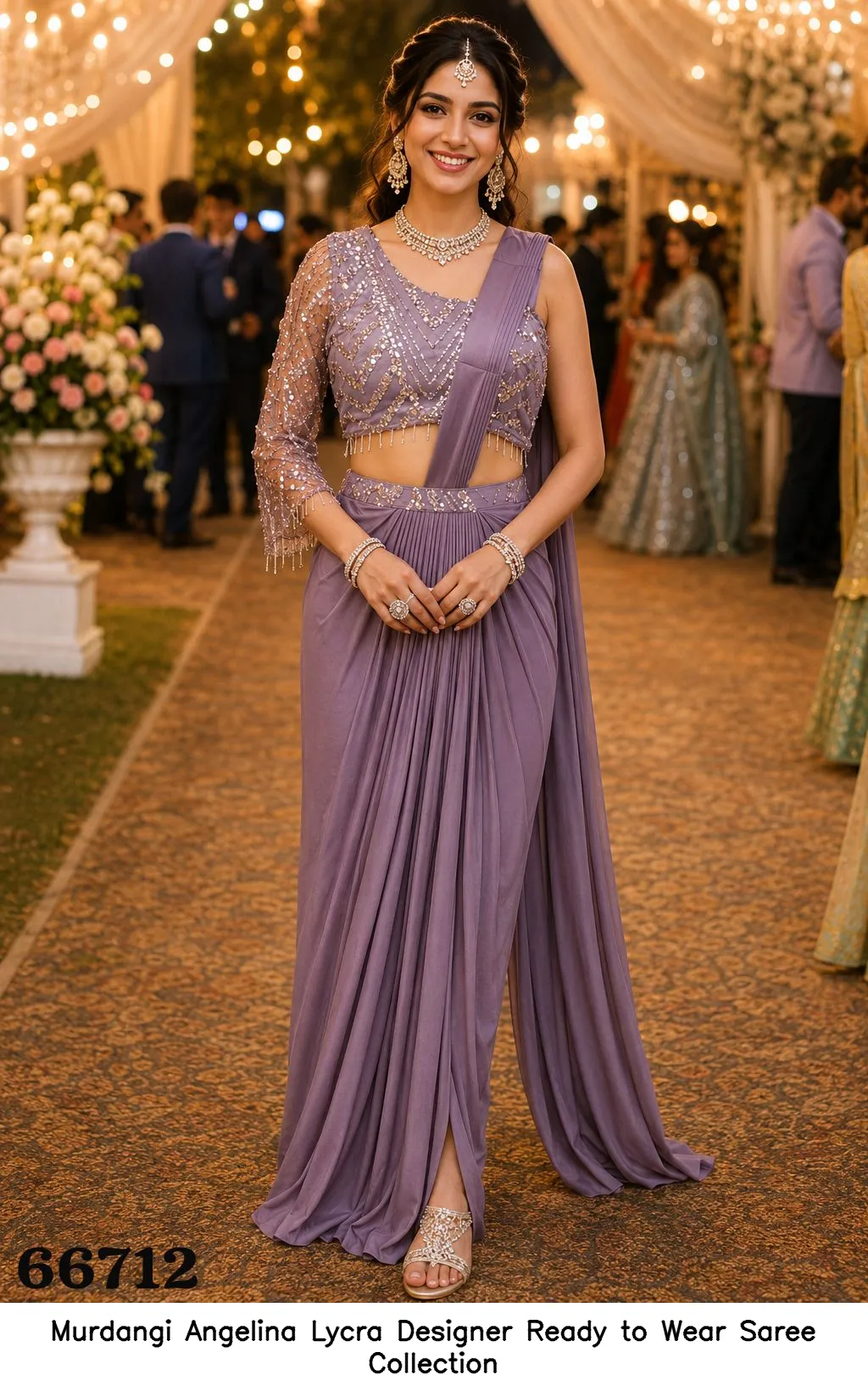 Murdangi Angelina Lycra Designer Ready to Wear Saree Collection - Image 5