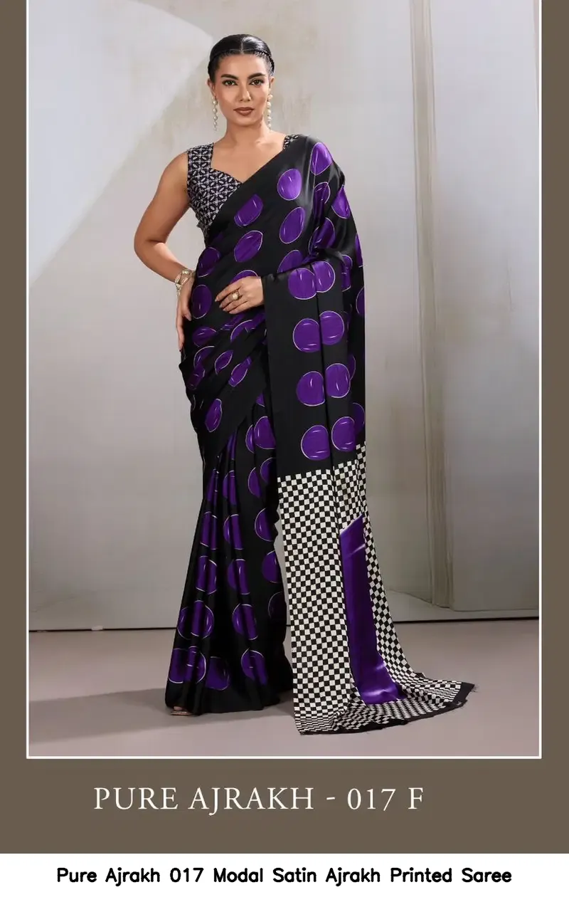 Pure Ajrakh 017 Modal Satin Ajrakh Printed Saree