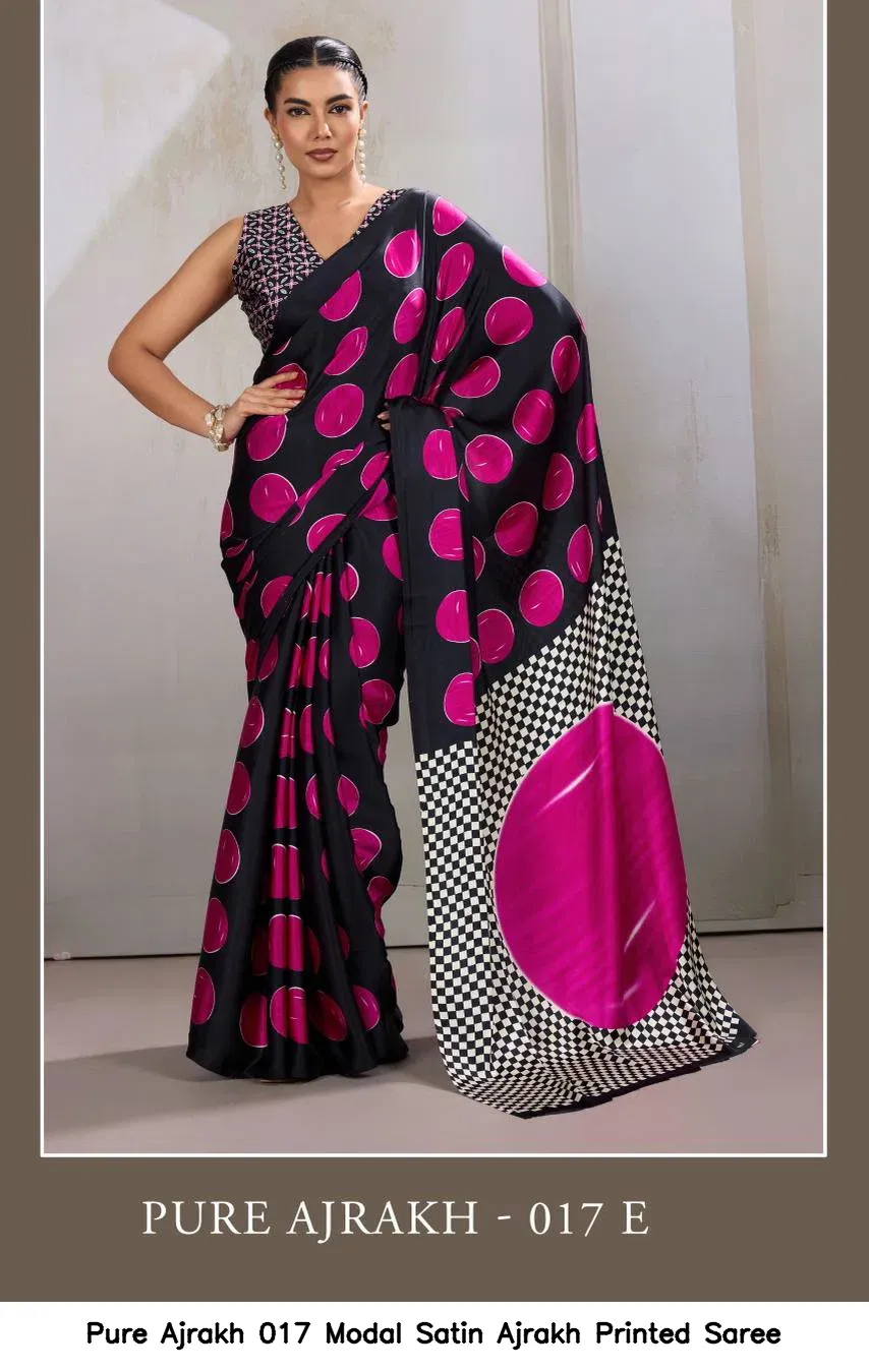 Pure Ajrakh 017 Modal Satin Ajrakh Printed Saree - Image 4