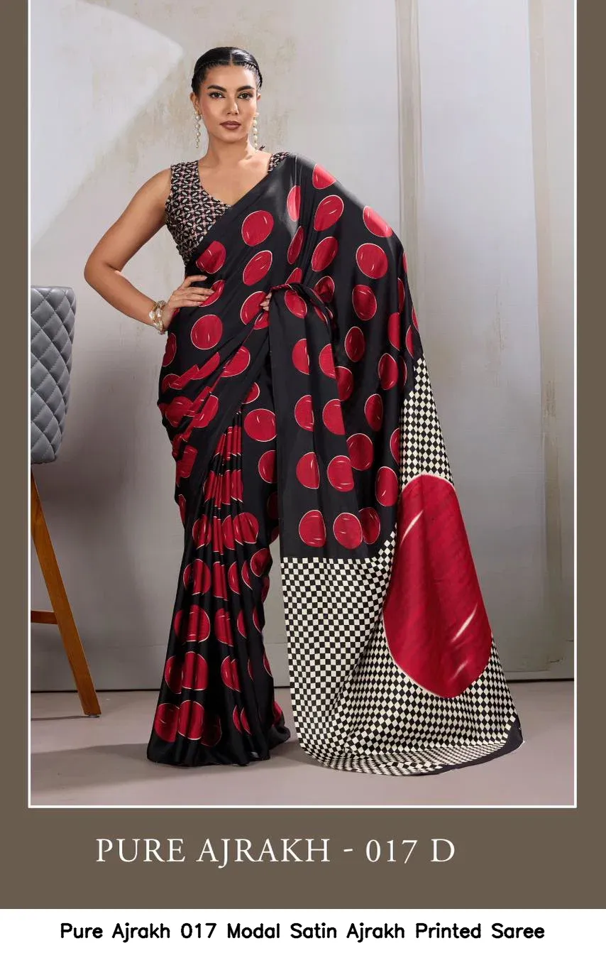 Pure Ajrakh 017 Modal Satin Ajrakh Printed Saree - Image 5