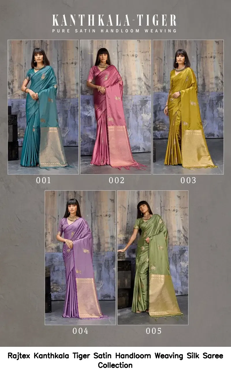 Rajtex Kanthkala Tiger Satin Handloom Weaving Silk Saree Collection - Image 10