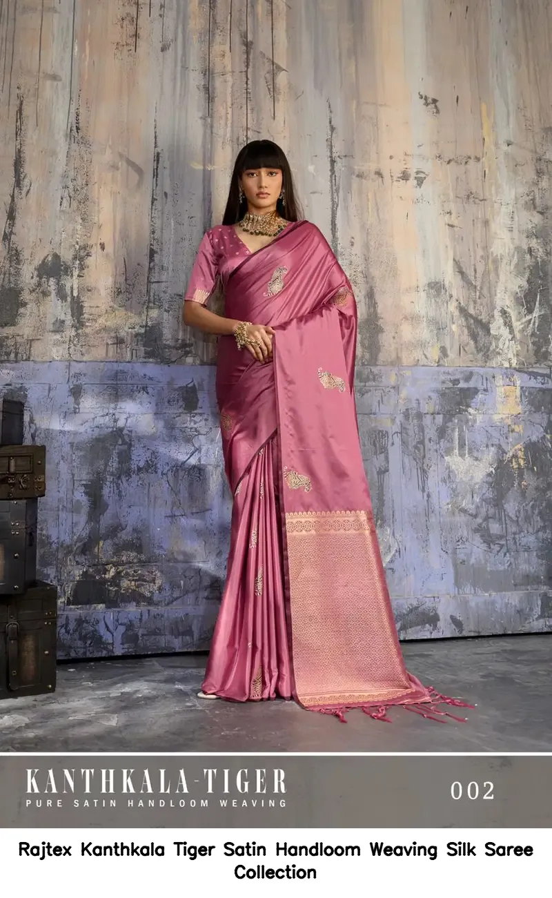 Rajtex Kanthkala Tiger Satin Handloom Weaving Silk Saree Collection - Image 6