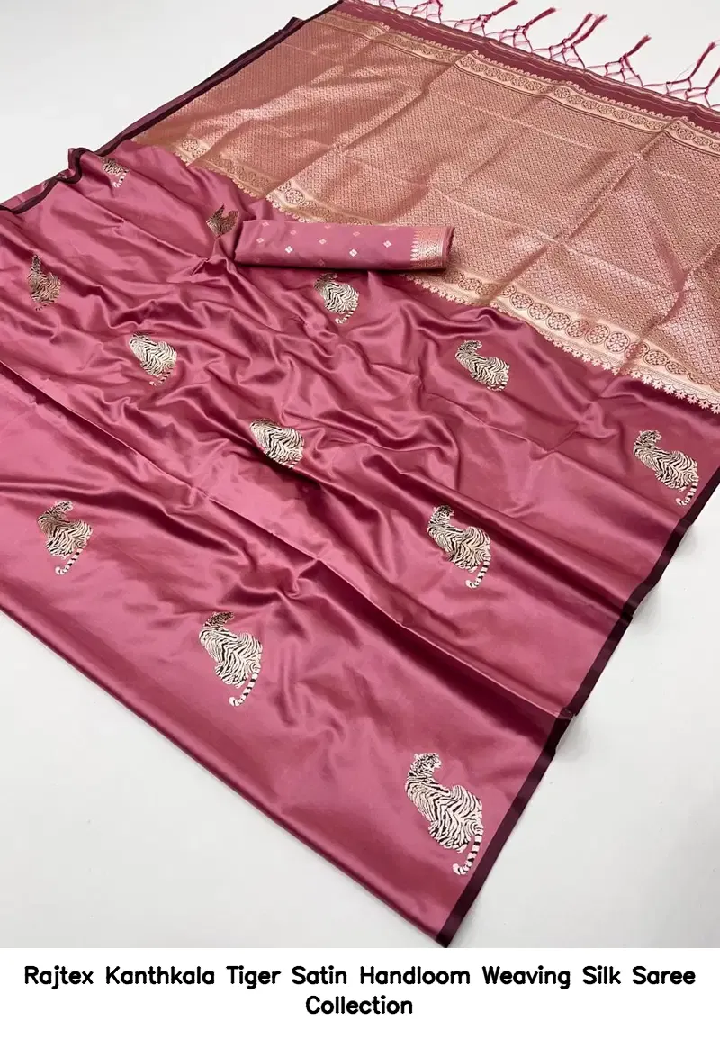 Rajtex Kanthkala Tiger Satin Handloom Weaving Silk Saree Collection - Image 7