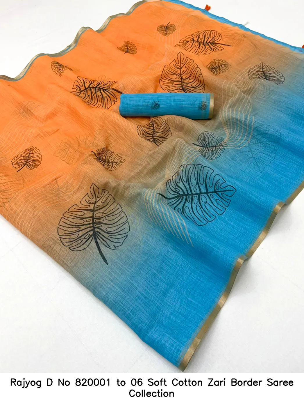 Rajyog D No 820001 to 06 Soft Cotton Zari Border Saree Collection - Image 5