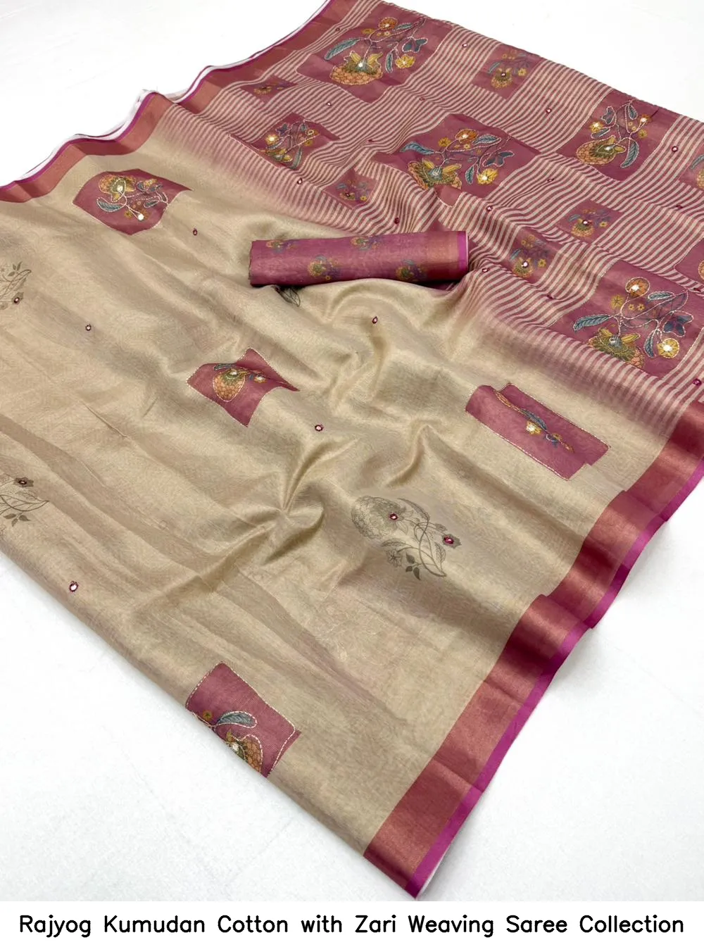 Rajyog Kumudan Cotton with Zari Weaving Saree Collection - Image 2