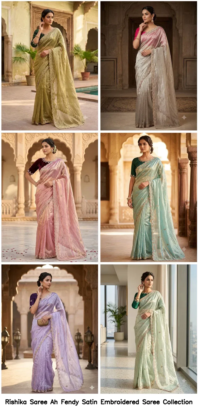 Rishika Saree Ah Fendy Satin Embroidered Saree Collection - Image 6