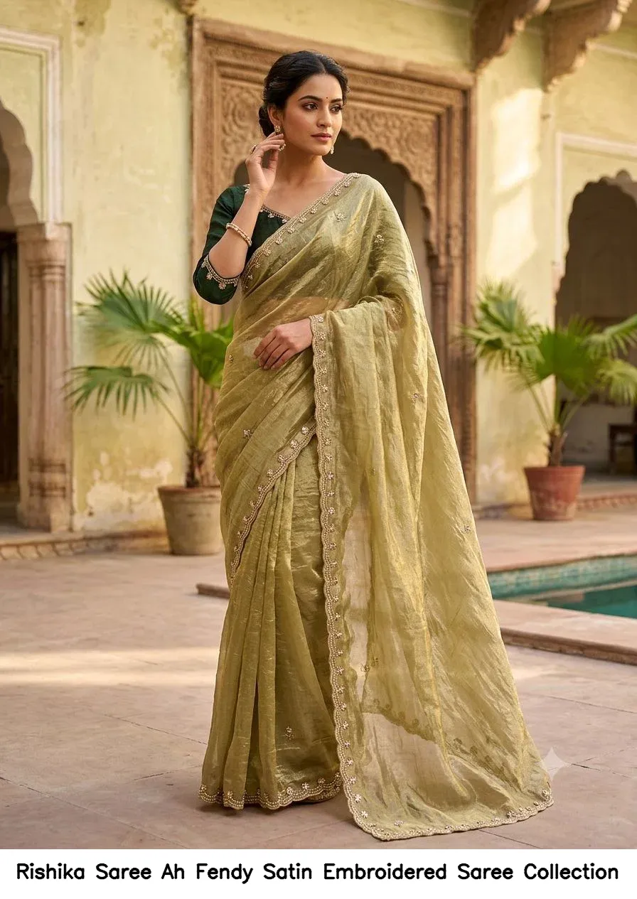 Rishika Saree Ah Fendy Satin Embroidered Saree Collection - Image 8