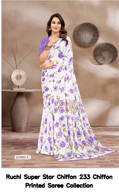 Ruchi Super Star Chiffon 233 Chiffon Printed Saree Collection