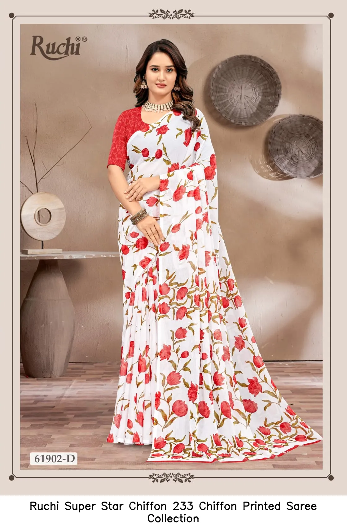 Ruchi Super Star Chiffon 233 Chiffon Printed Saree Collection - Image 3