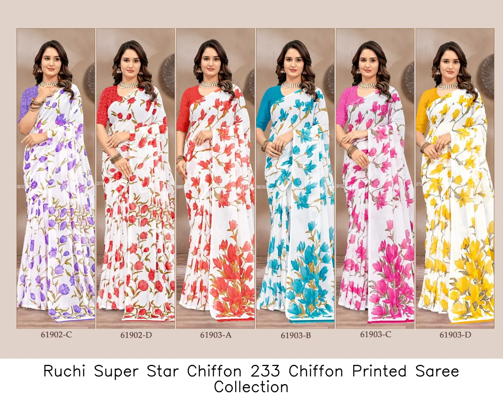 Ruchi Super Star Chiffon 233 Chiffon Printed Saree Collection - Image 4