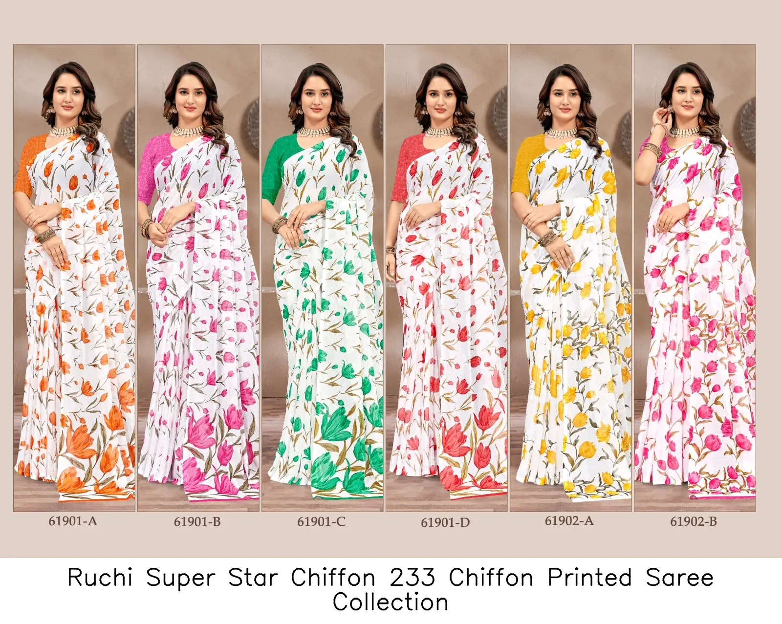 Ruchi Super Star Chiffon 233 Chiffon Printed Saree Collection - Image 9