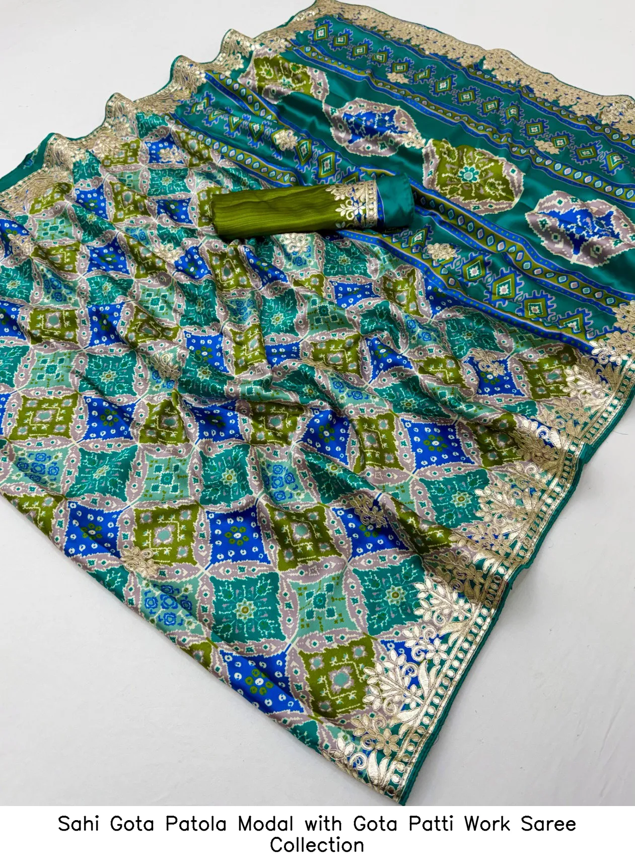 Sahi Gota Patola Modal with Gota Patti Work Saree Collection - Image 4