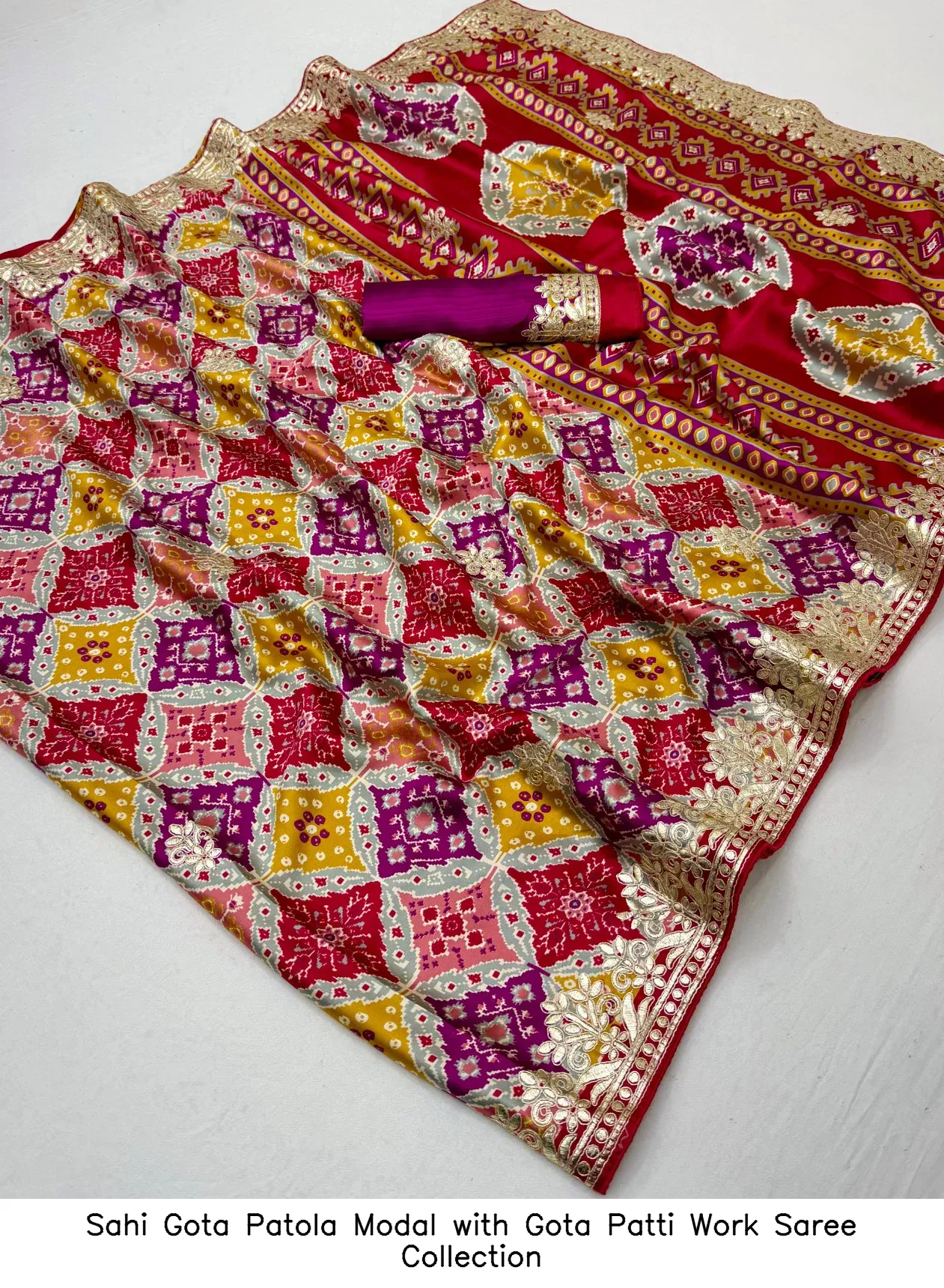 Sahi Gota Patola Modal with Gota Patti Work Saree Collection - Image 5