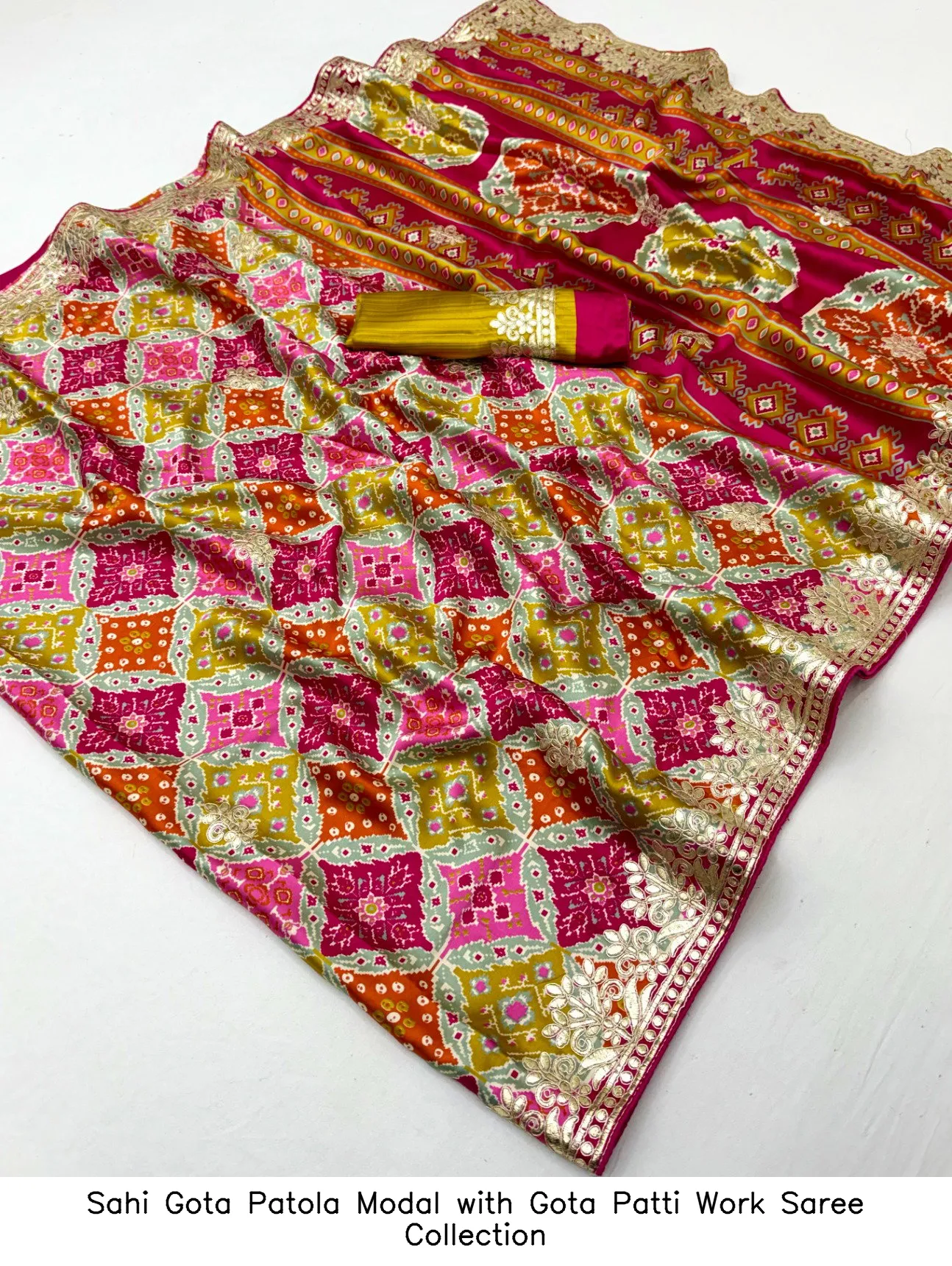 Sahi Gota Patola Modal with Gota Patti Work Saree Collection - Image 6