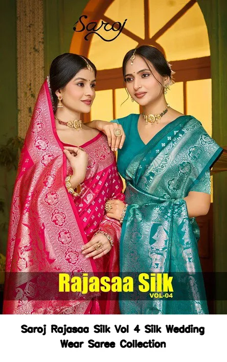 Saroj Rajasaa Silk Vol 4 Silk Wedding Wear Saree Collection