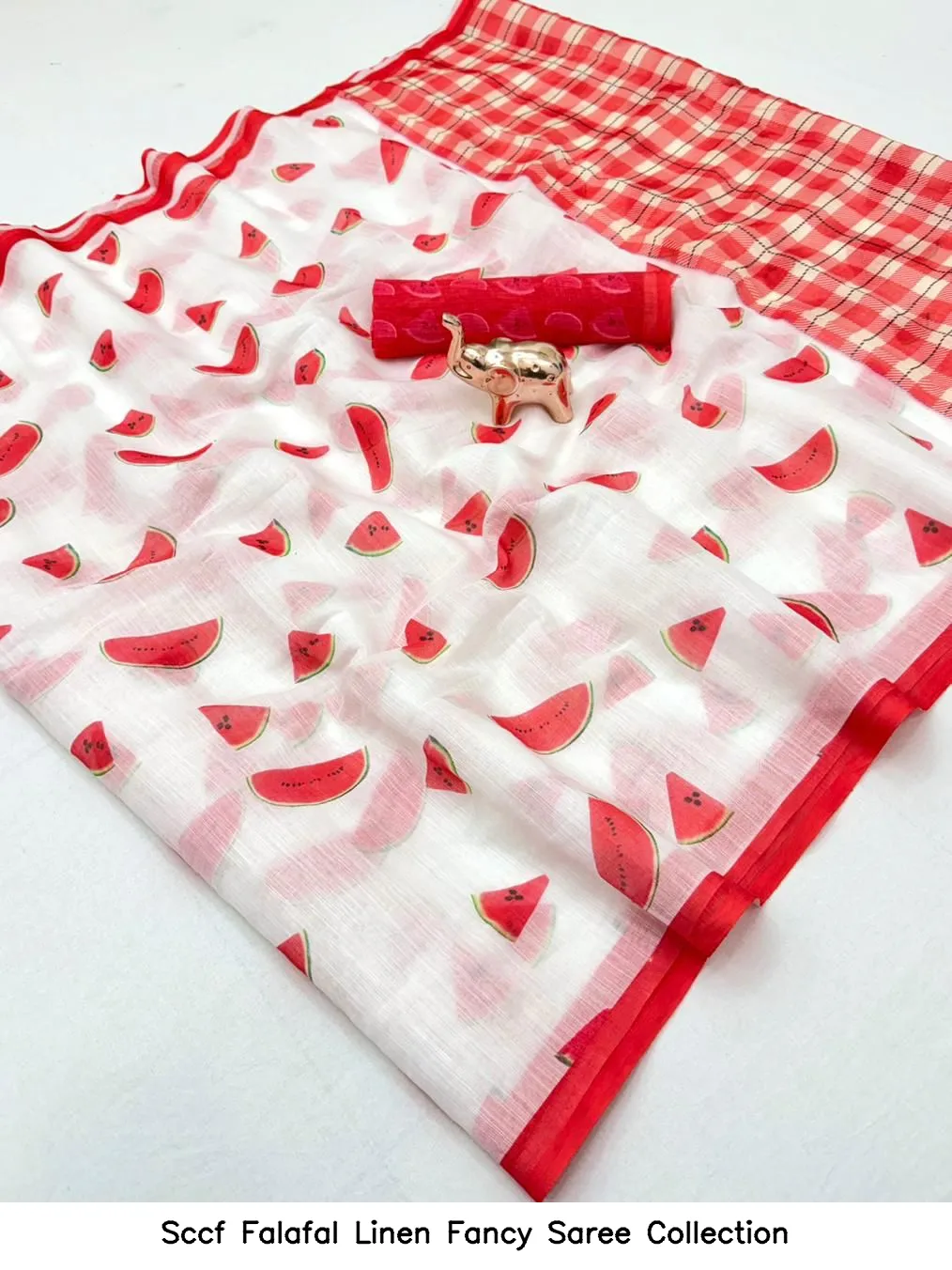 Sccf Falafal Linen Fancy Saree Collection - Image 2