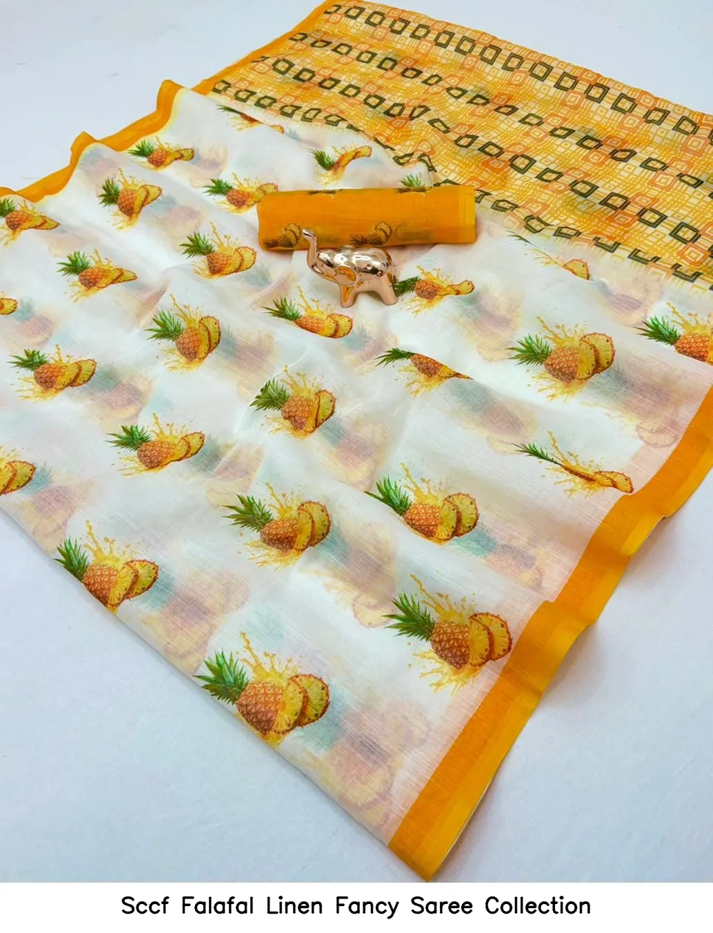 Sccf Falafal Linen Fancy Saree Collection - Image 3