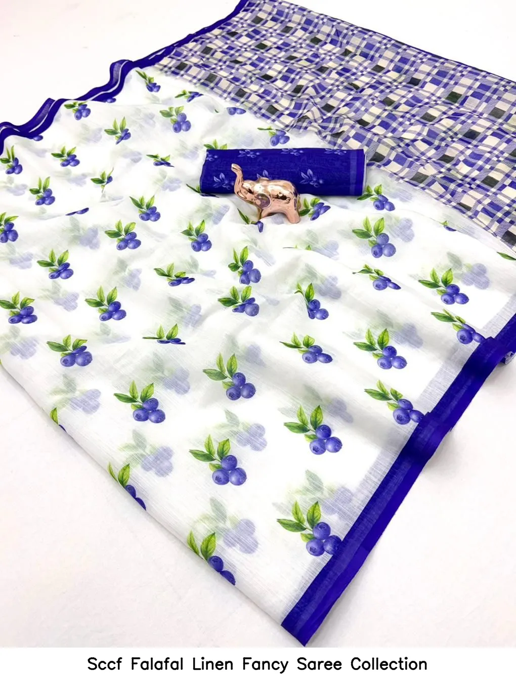 Sccf Falafal Linen Fancy Saree Collection - Image 4