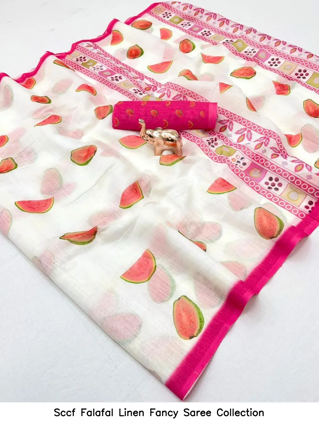 Sccf Falafal Linen Fancy Saree Collection - Image 5