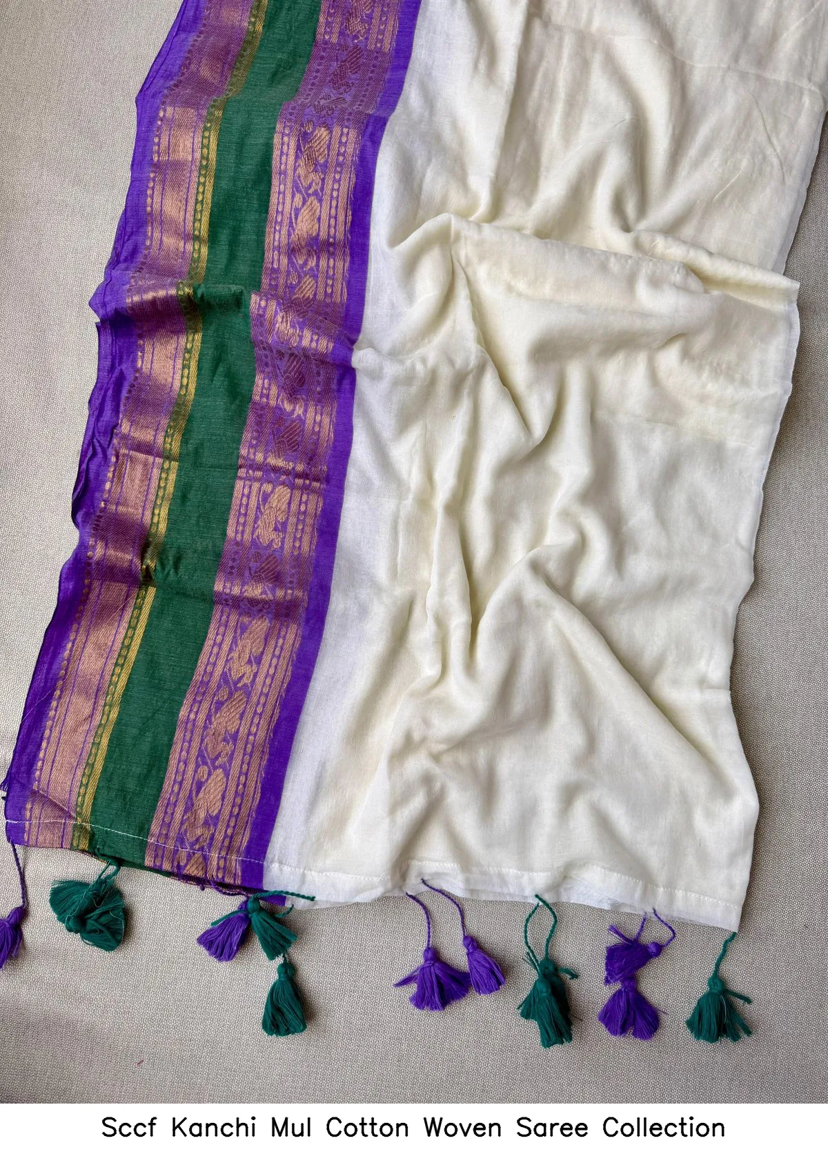 Sccf Kanchi Mul Cotton Woven Saree Collection - Image 2