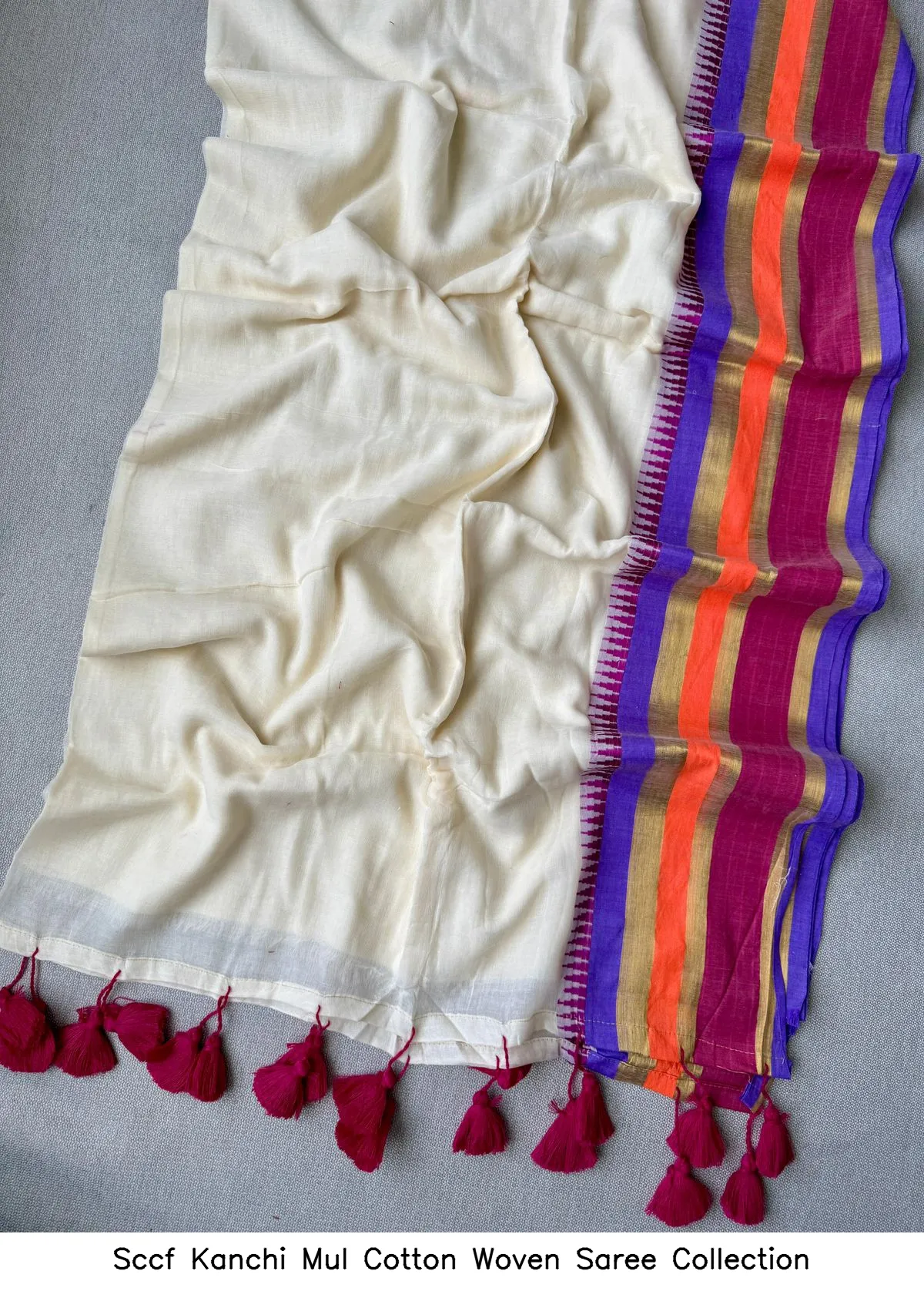 Sccf Kanchi Mul Cotton Woven Saree Collection - Image 3