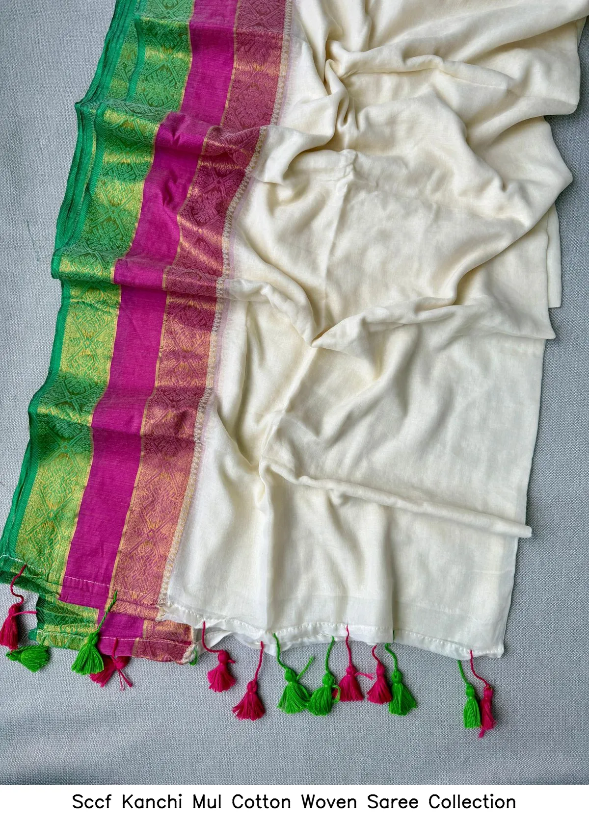 Sccf Kanchi Mul Cotton Woven Saree Collection - Image 4