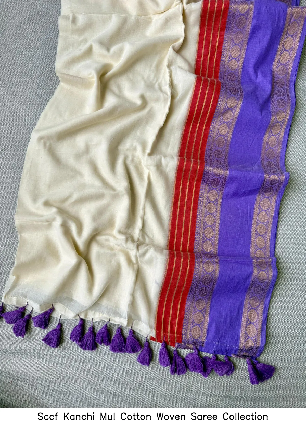 Sccf Kanchi Mul Cotton Woven Saree Collection - Image 6