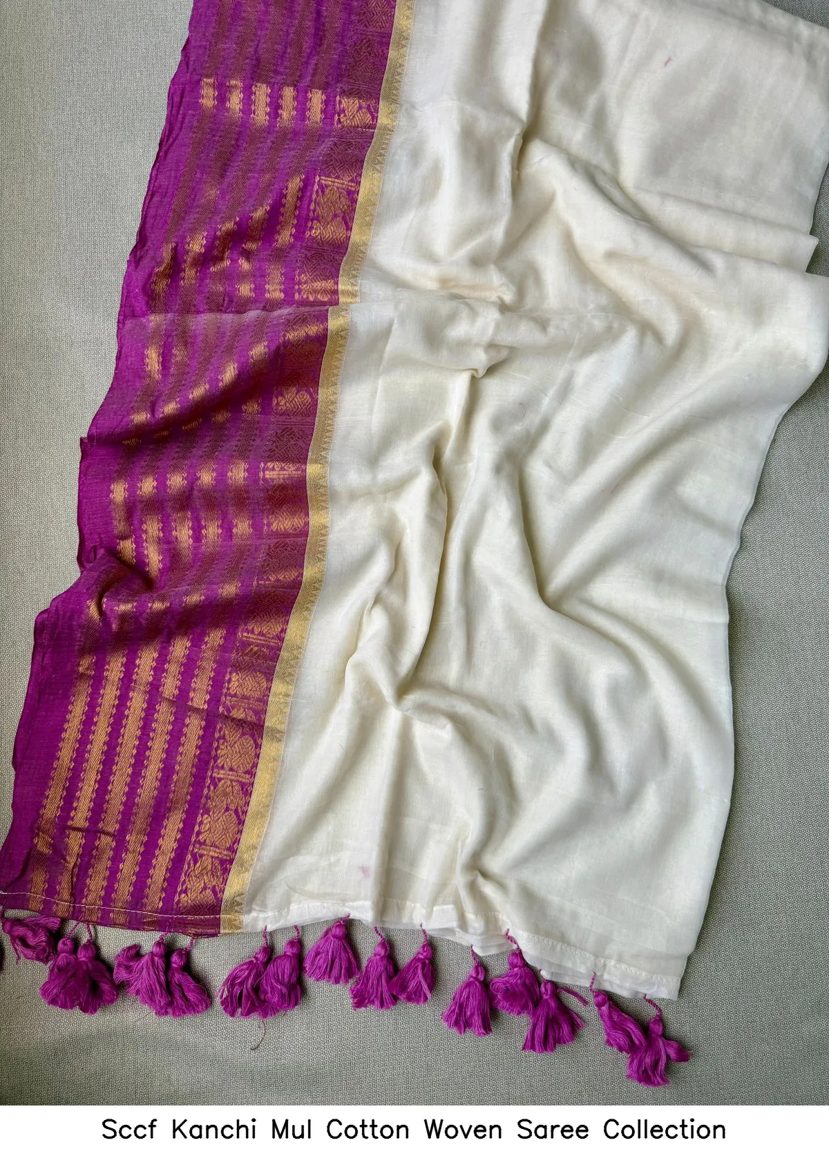 Sccf Kanchi Mul Cotton Woven Saree Collection - Image 9