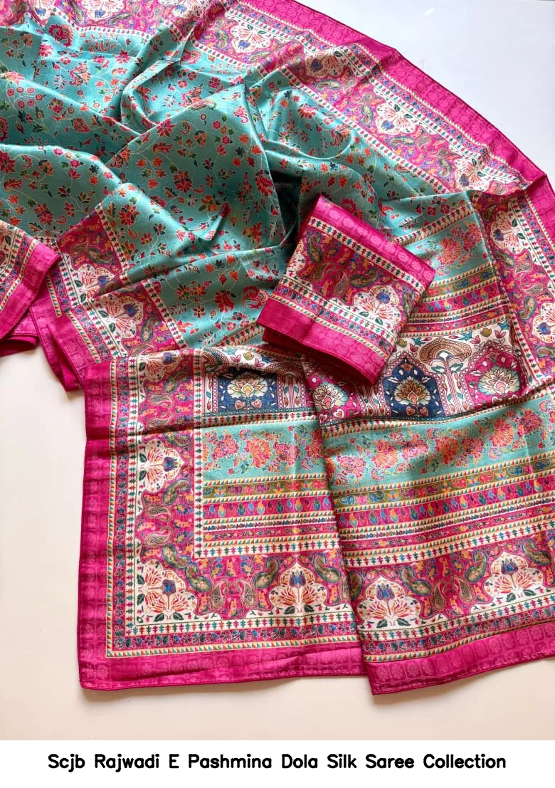 Scjb Rajwadi E Pashmina Dola Silk Saree Collection - Image 3