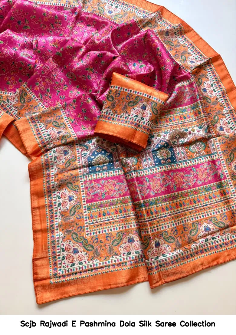 Scjb Rajwadi E Pashmina Dola Silk Saree Collection - Image 4