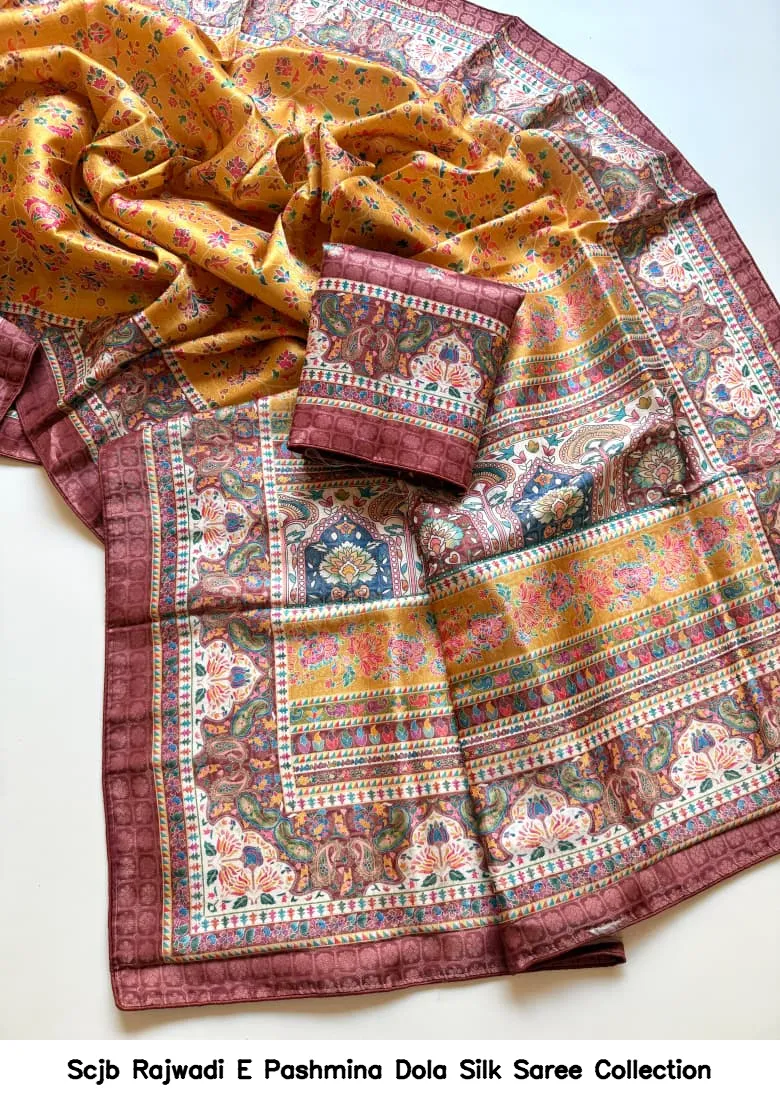 Scjb Rajwadi E Pashmina Dola Silk Saree Collection - Image 5