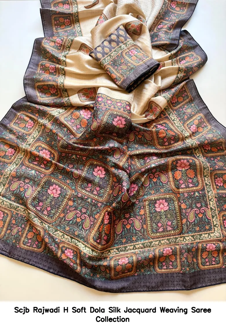 Scjb Rajwadi H Soft Dola Silk Jacquard Weaving Saree Collection - Image 2