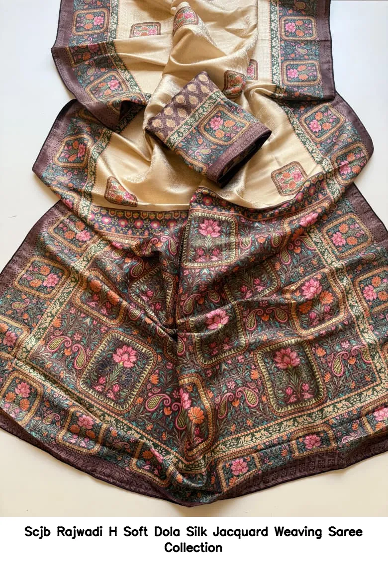 Scjb Rajwadi H Soft Dola Silk Jacquard Weaving Saree Collection - Image 3