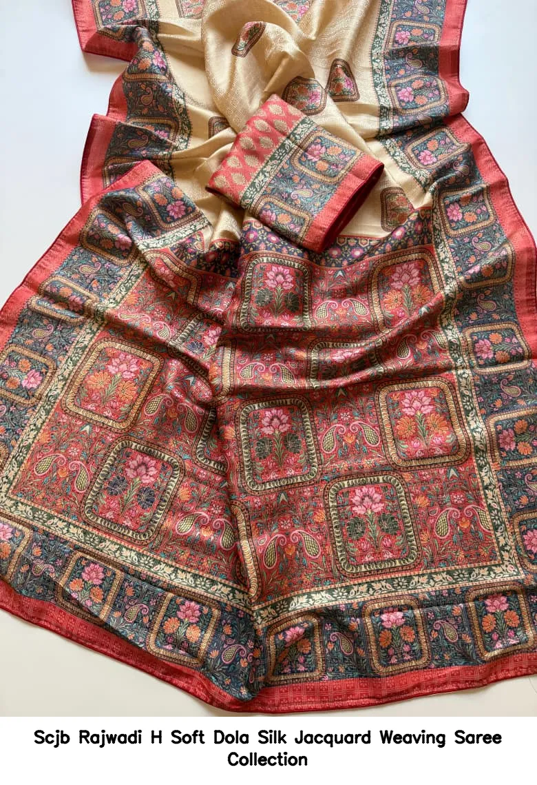 Scjb Rajwadi H Soft Dola Silk Jacquard Weaving Saree Collection - Image 4