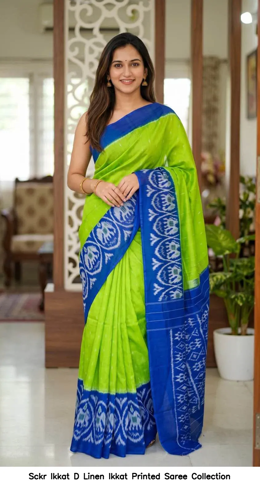 Sckr Ikkat D Linen Ikkat Printed Saree Collection - Image 2