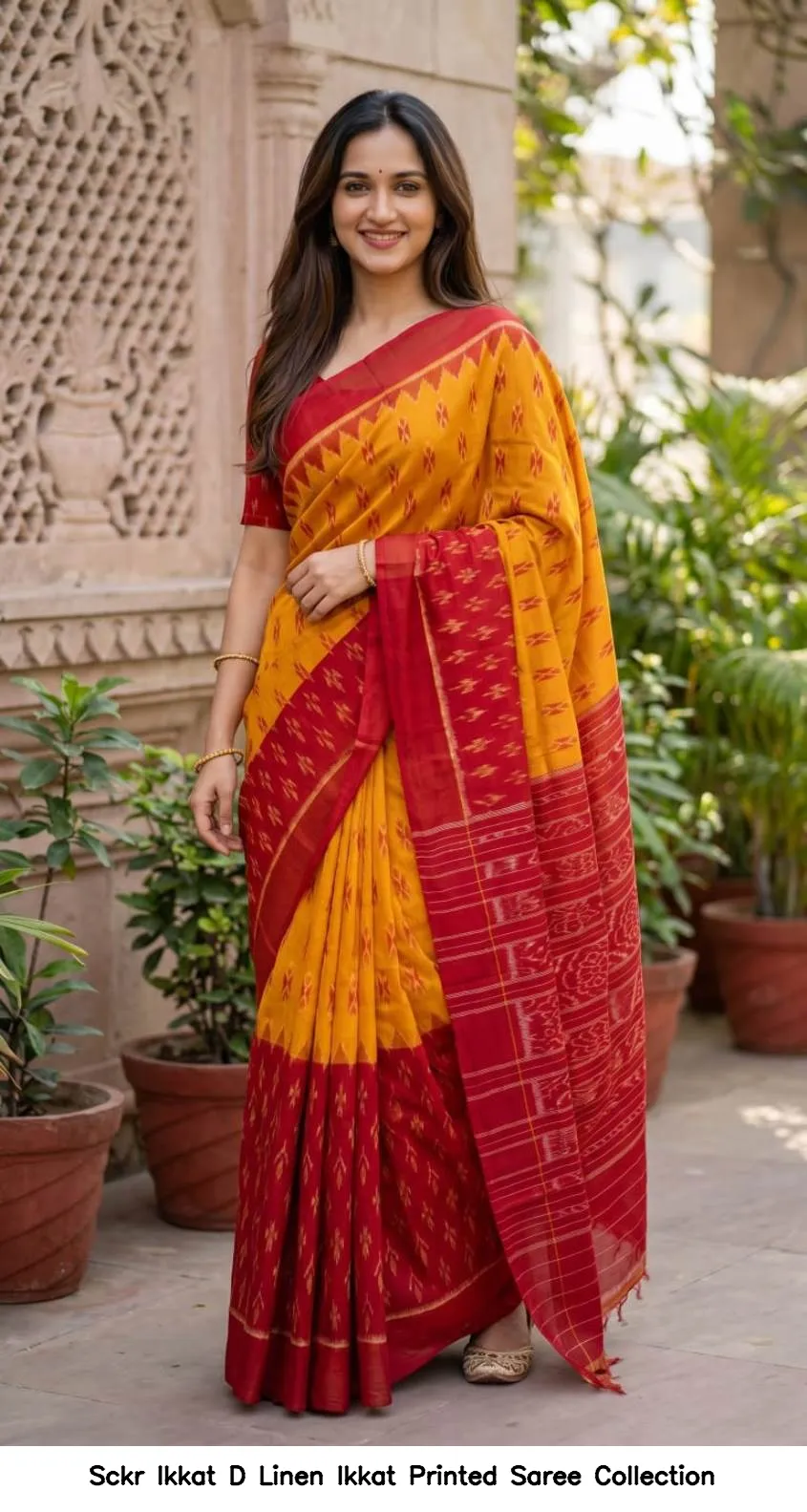 Sckr Ikkat D Linen Ikkat Printed Saree Collection - Image 6