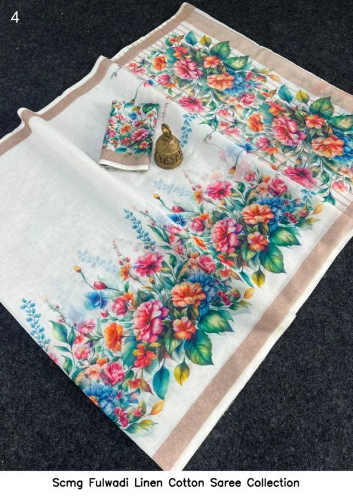 Scmg Fulwadi Linen Cotton Saree Collection