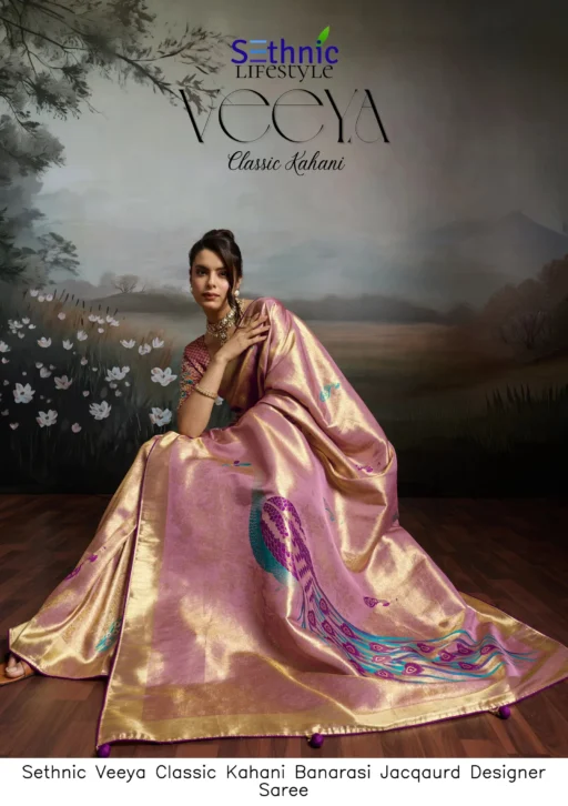 Sethnic Veeya Classic Kahani Banarasi Jacqaurd Designer Saree