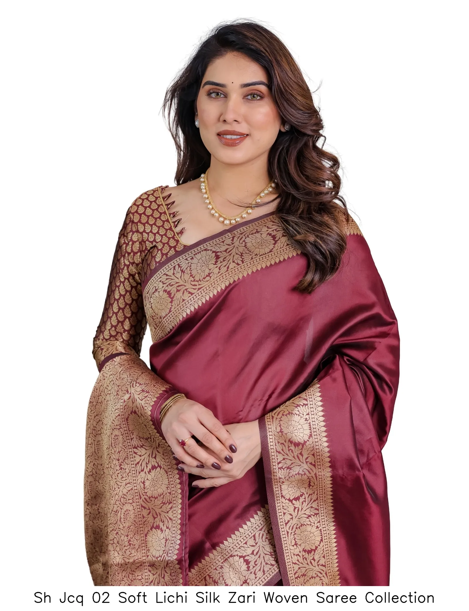 Sh Jcq 02 Soft Lichi Silk Zari Woven Saree Collection