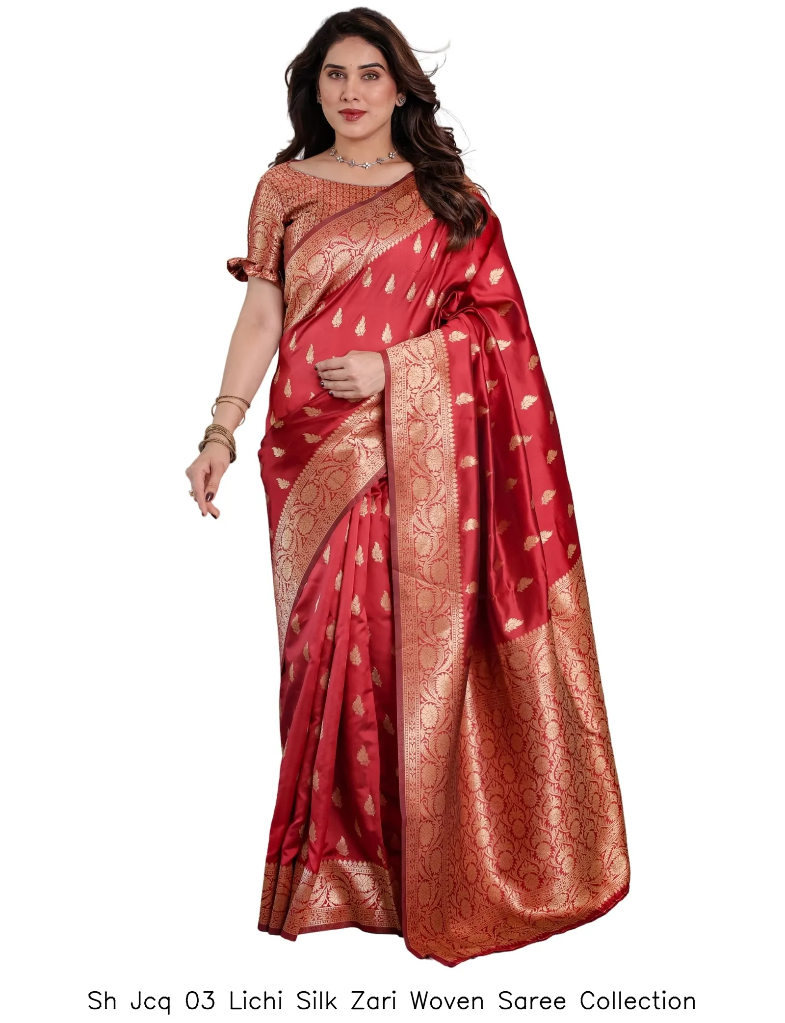 Sh Jcq 03 Lichi Silk Zari Woven Saree Collection