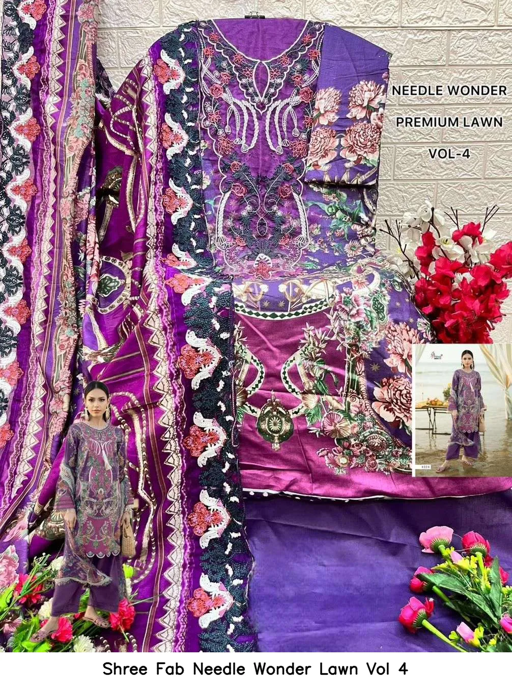 Shree Fab Needle Wonder Lawn Vol 4 - Image 10