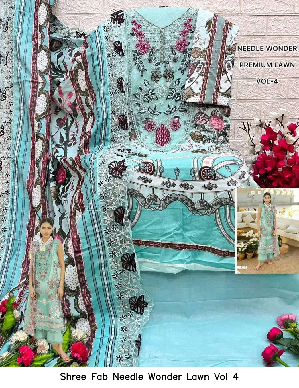 Shree Fab Needle Wonder Lawn Vol 4 - Image 11