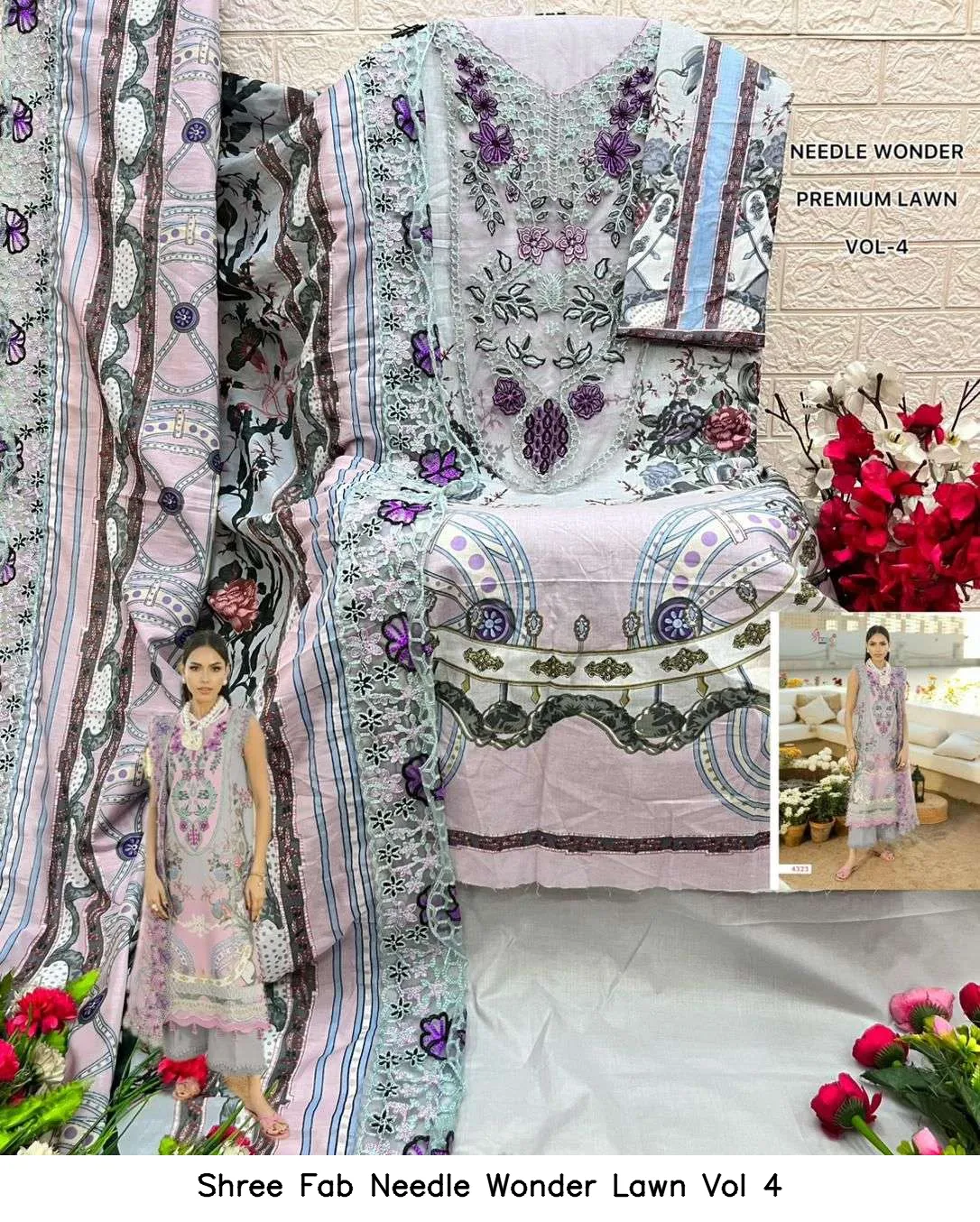 Shree Fab Needle Wonder Lawn Vol 4 - Image 14