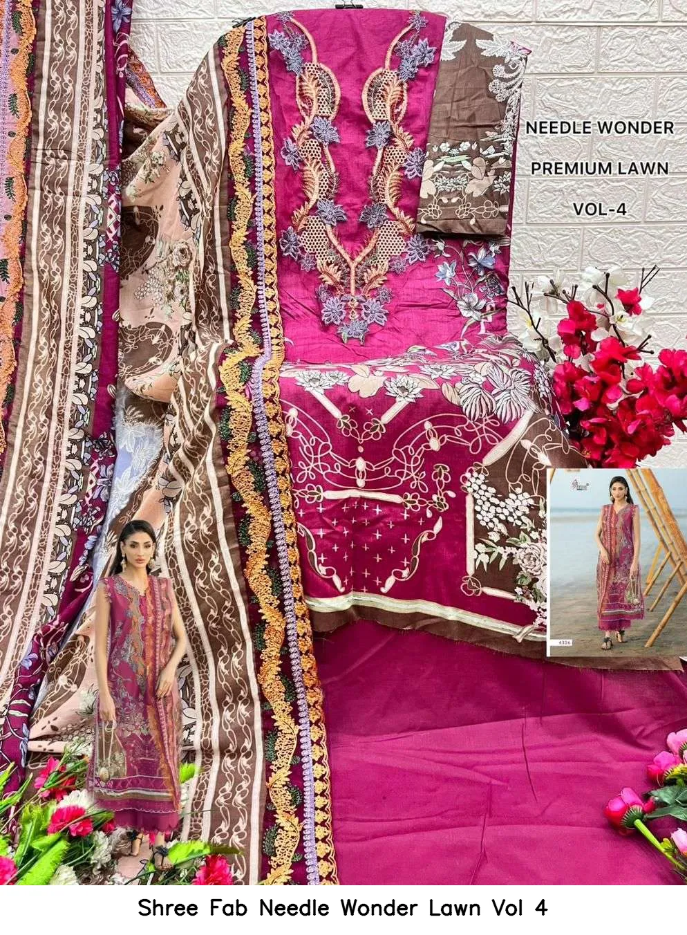 Shree Fab Needle Wonder Lawn Vol 4 - Image 15
